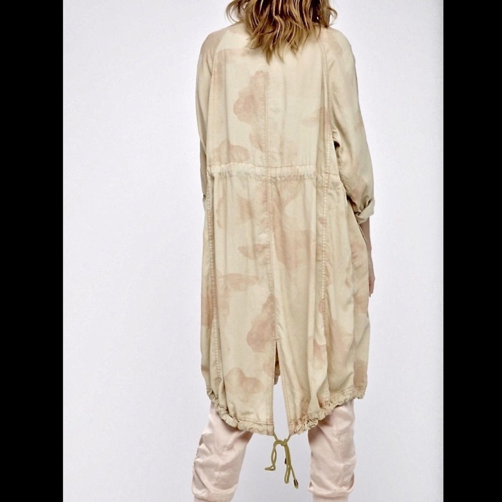 Free People tan nude Tie Dye Oversized  Duster S - Picture 3 of 4
